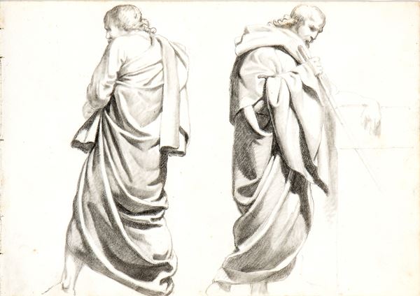 Francesco  Podesti - Study of a figure wearing a toga