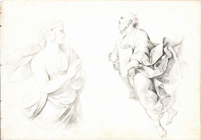 Studio per una Figura Femminile in Preghiera e per un Mosè
