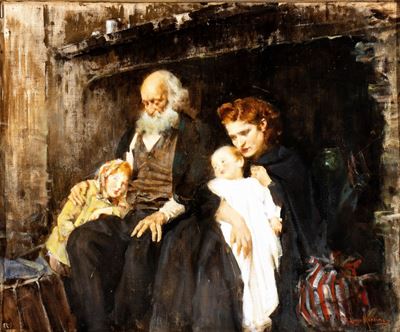 Veduta di Interno con Famiglia