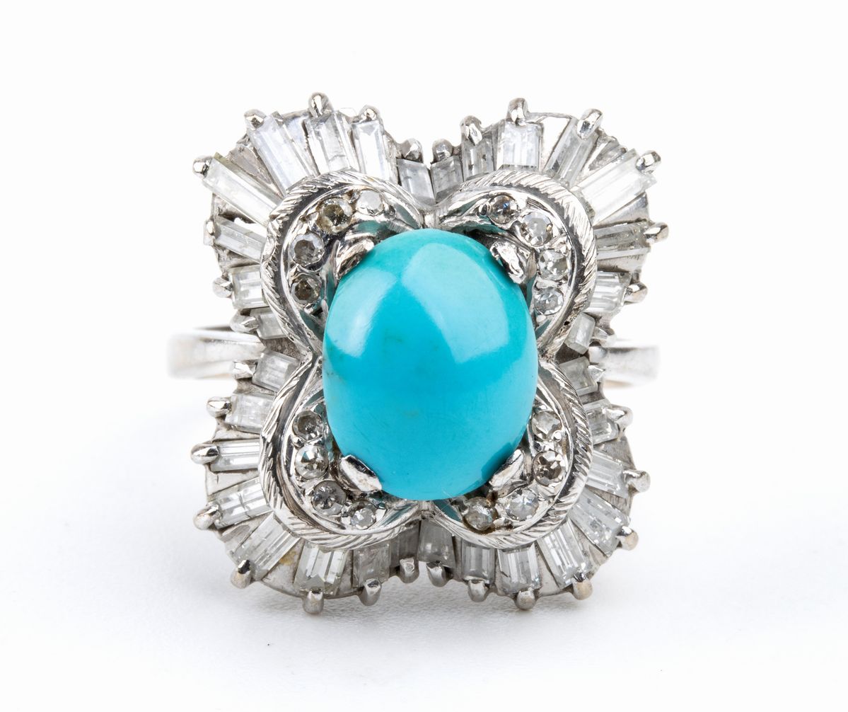 Anello in Oro con Turchese e Diamanti