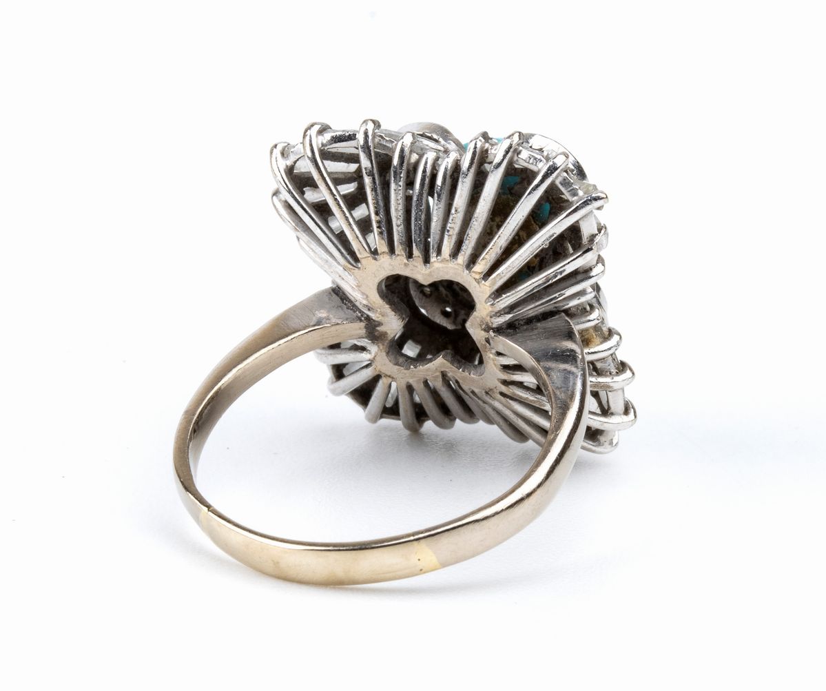 Anello in Oro con Turchese e Diamanti