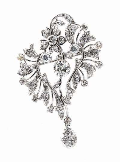 Spilla in Oro con Diamanti - Anni '30