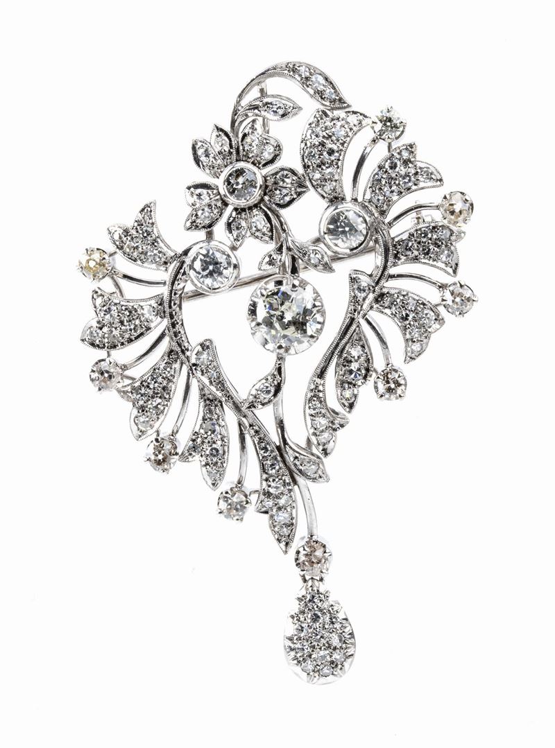 Spilla in Oro con Diamanti - Anni '30