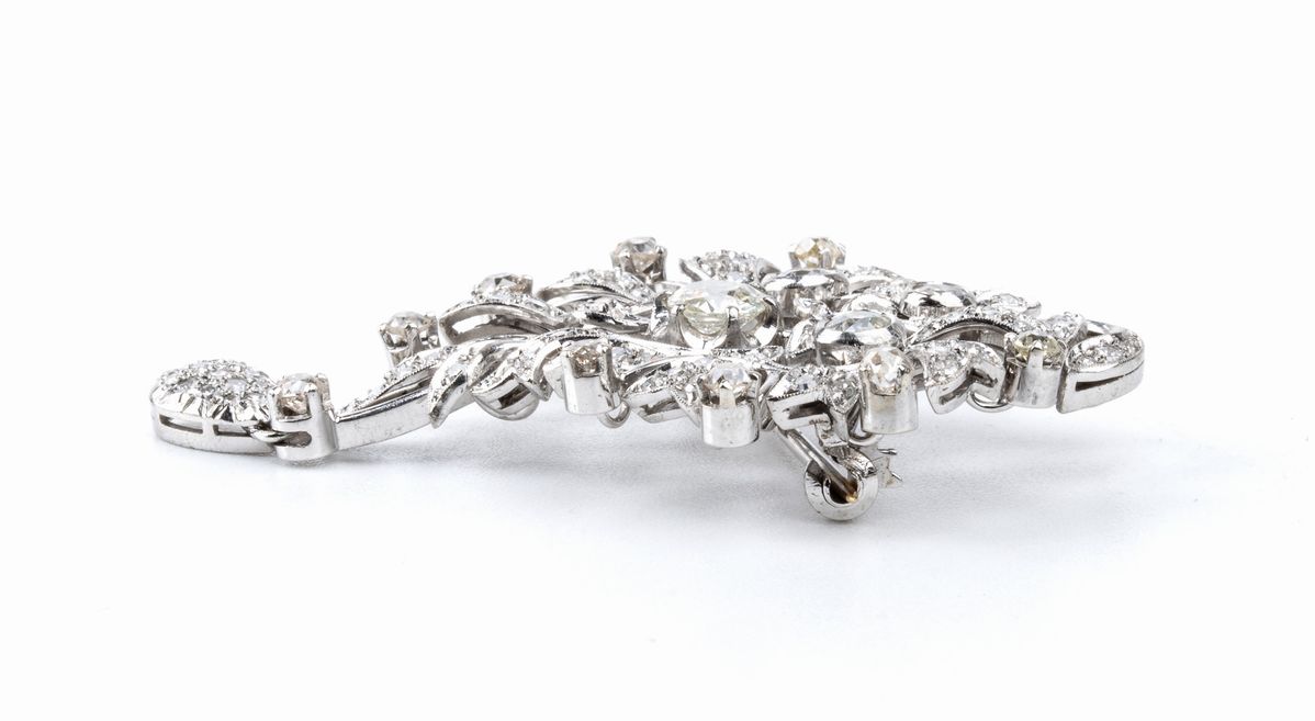 Spilla in Oro con Diamanti - Anni '30
