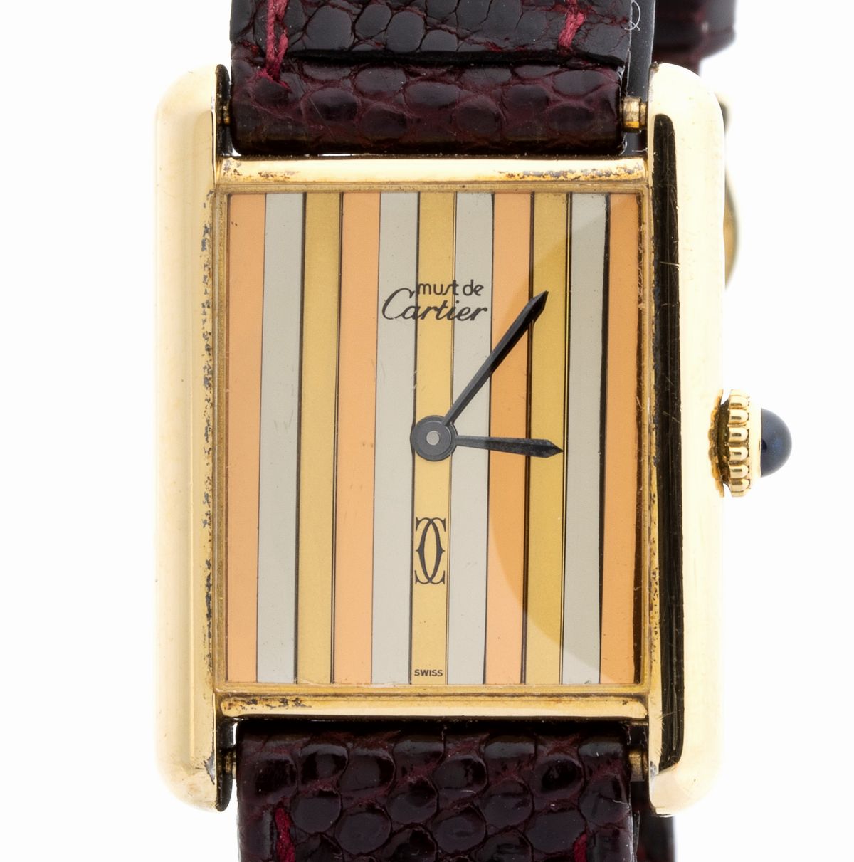 Le Must De Cartier Tank: Orologio da Polso in Argento Vermeille, Anni '70-'80