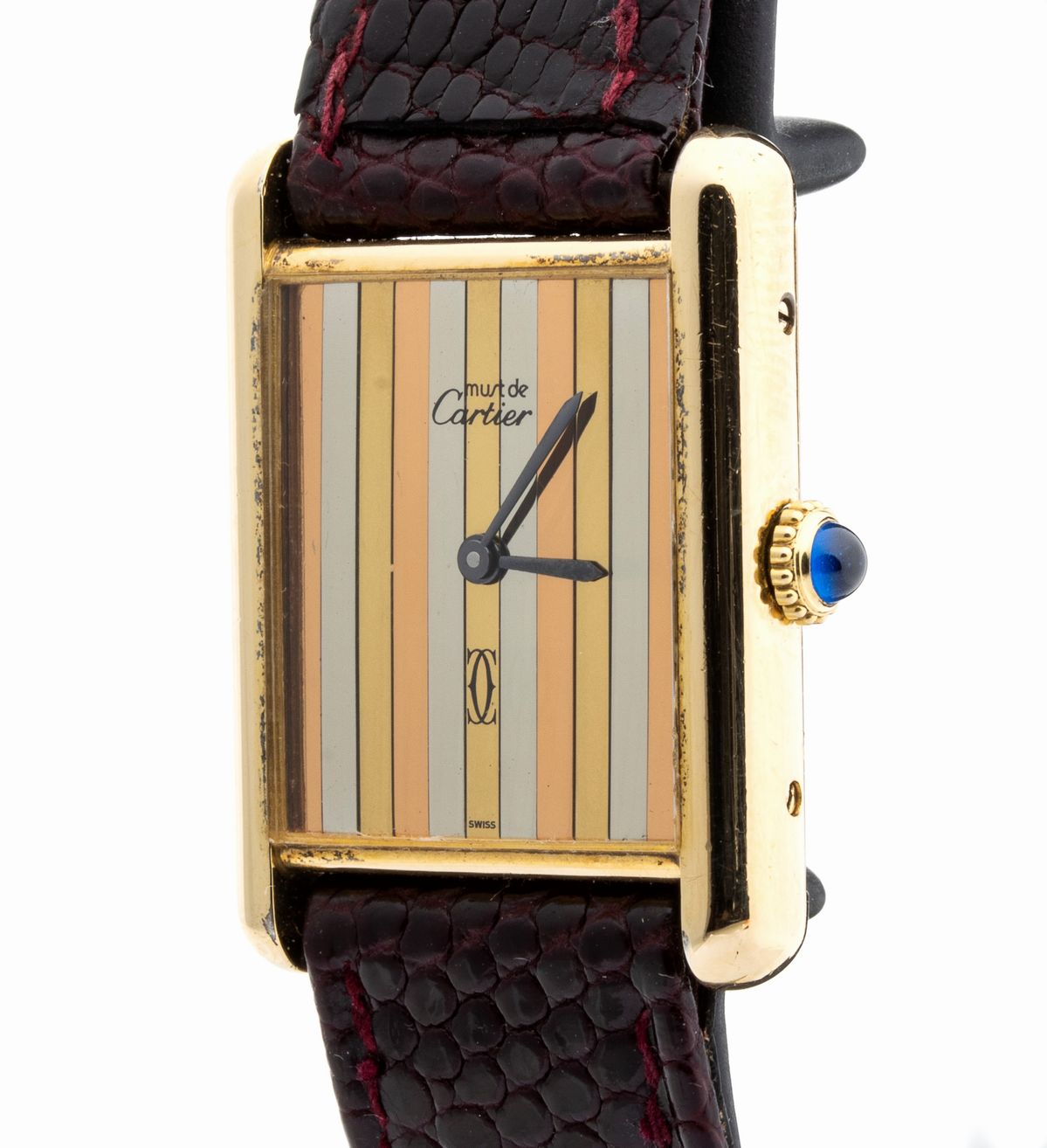Le Must De Cartier Tank: Orologio da Polso in Argento Vermeille, Anni '70-'80