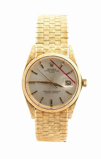 Rolex Date: Raro Orologio da Polso in Oro 18k Serie Corteccia Ref. 1502, 1963