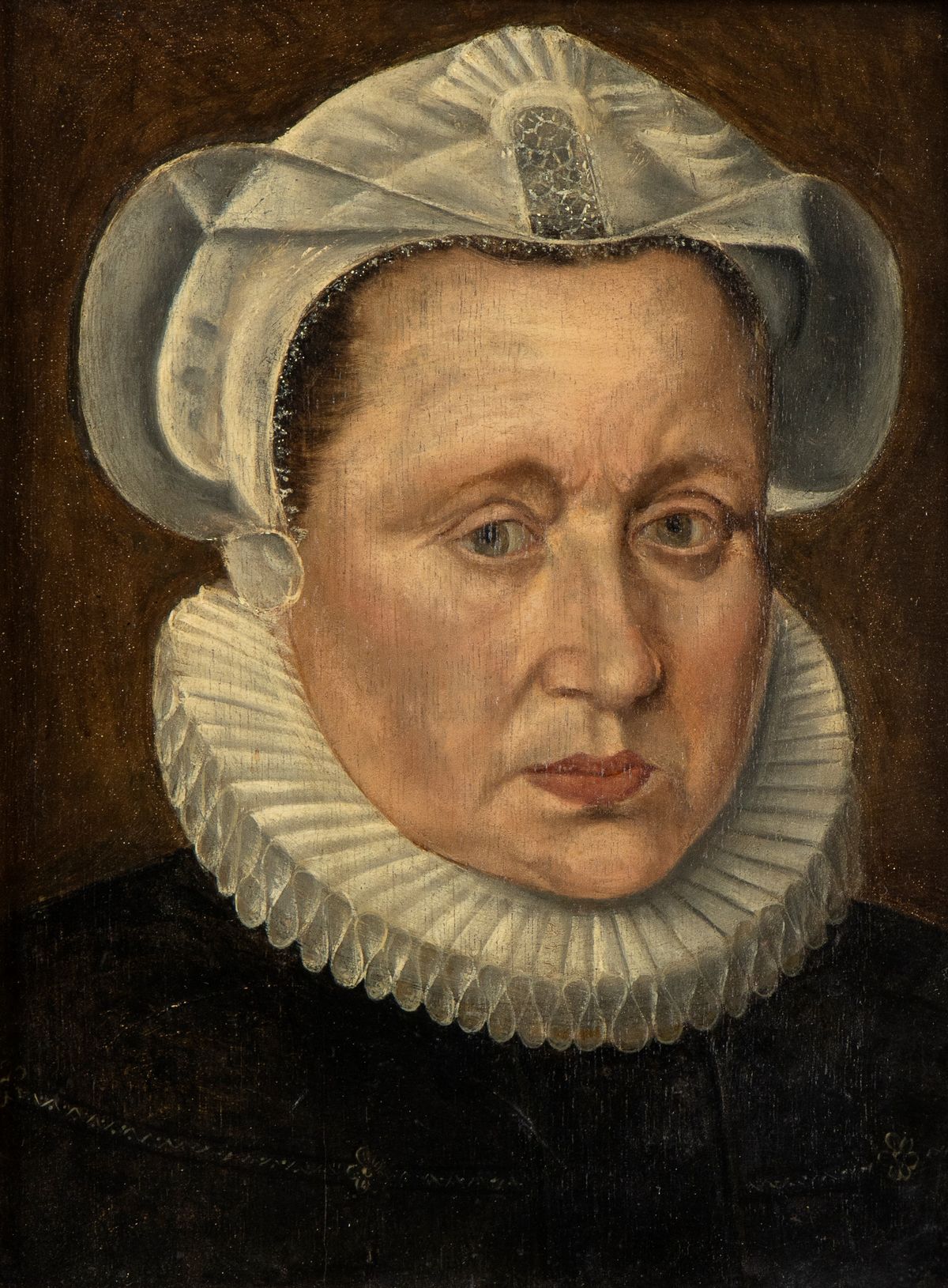 Artista Olandese, XVII Secolo - A) Ritratto di Dama con Cuffia e Gorgiera; B) Ritratto di Gentilu...