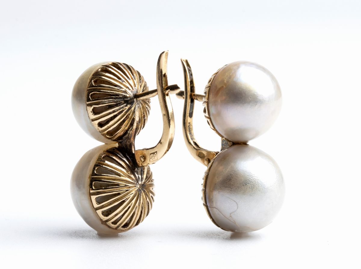 Orecchini in Oro con Perle Mabè - Anni '30