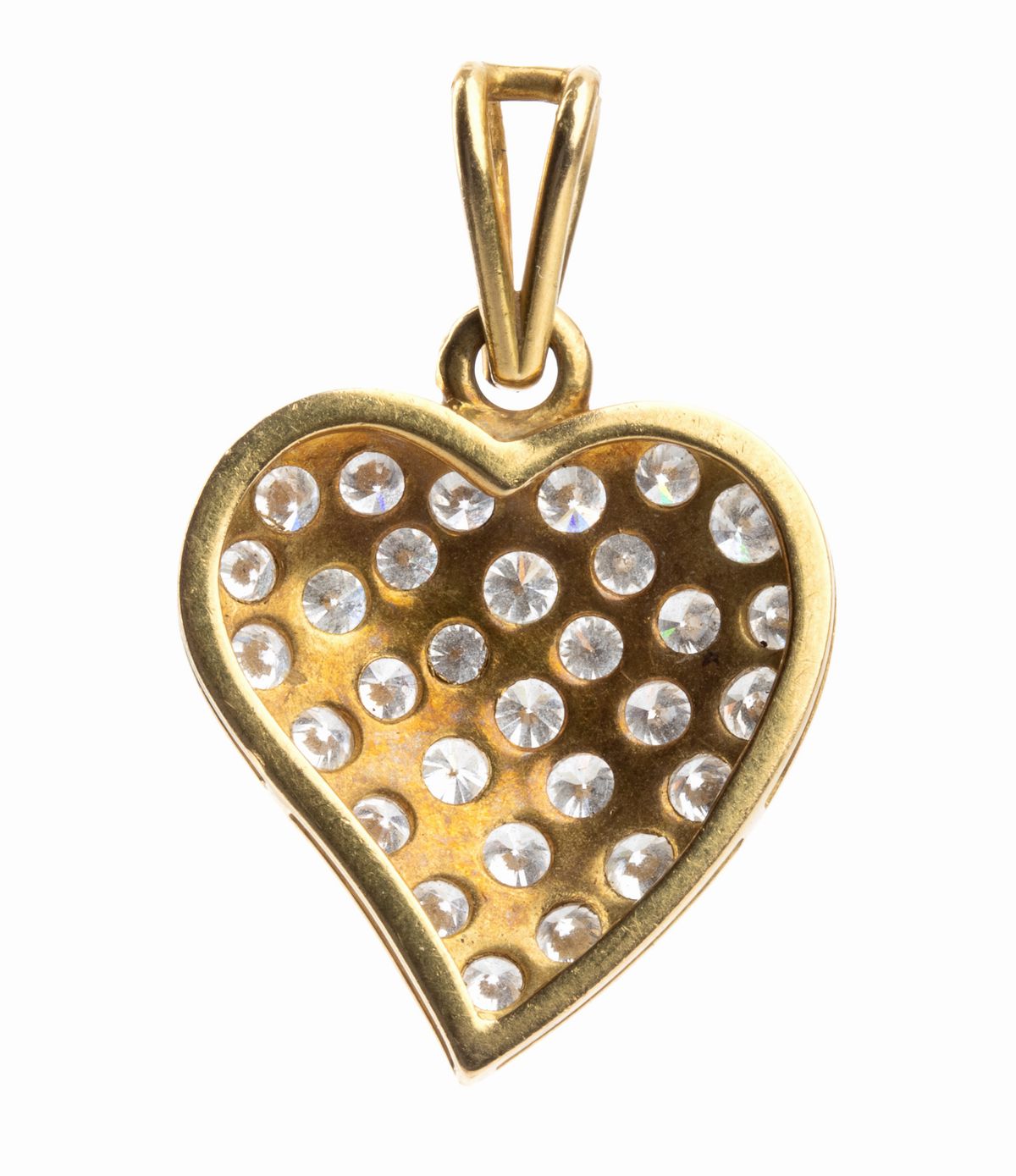 Pendente a Forma di Cuore in Oro e Diamanti