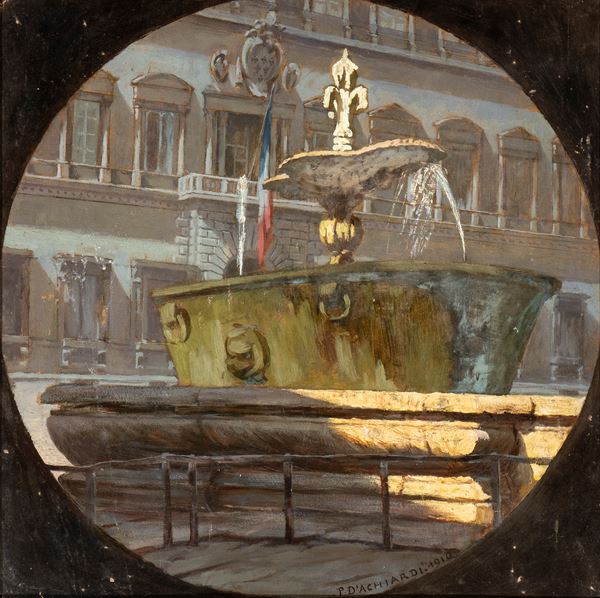 PIETRO D'ACHIARDI - Piazza Farnese Fountain in Rome
