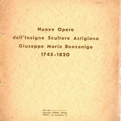 Maggiora - Vergano Tommaso - Nuove Opere Dell'insigne Scultore Astigiano Giuseppe Maria Bonzanigo...