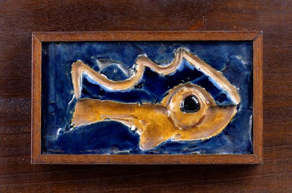 LEONCILLO LEONARDI : Piastrella (Pesce)  - Ceramica smaltata - Asta Arte moderna e contemporanea: dipinti, disegni, sculture e ceramiche tra XIX e XX secolo - Bertolami Fine Art - Casa d'Aste