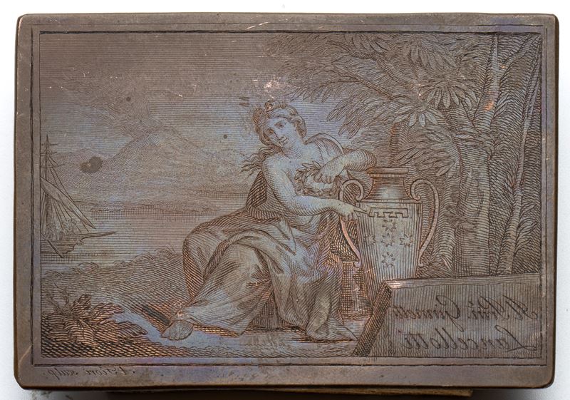 Matrice con Donna Seduta e Paesaggio