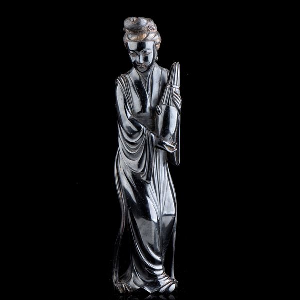 A WOOD FEMALE FIGURE