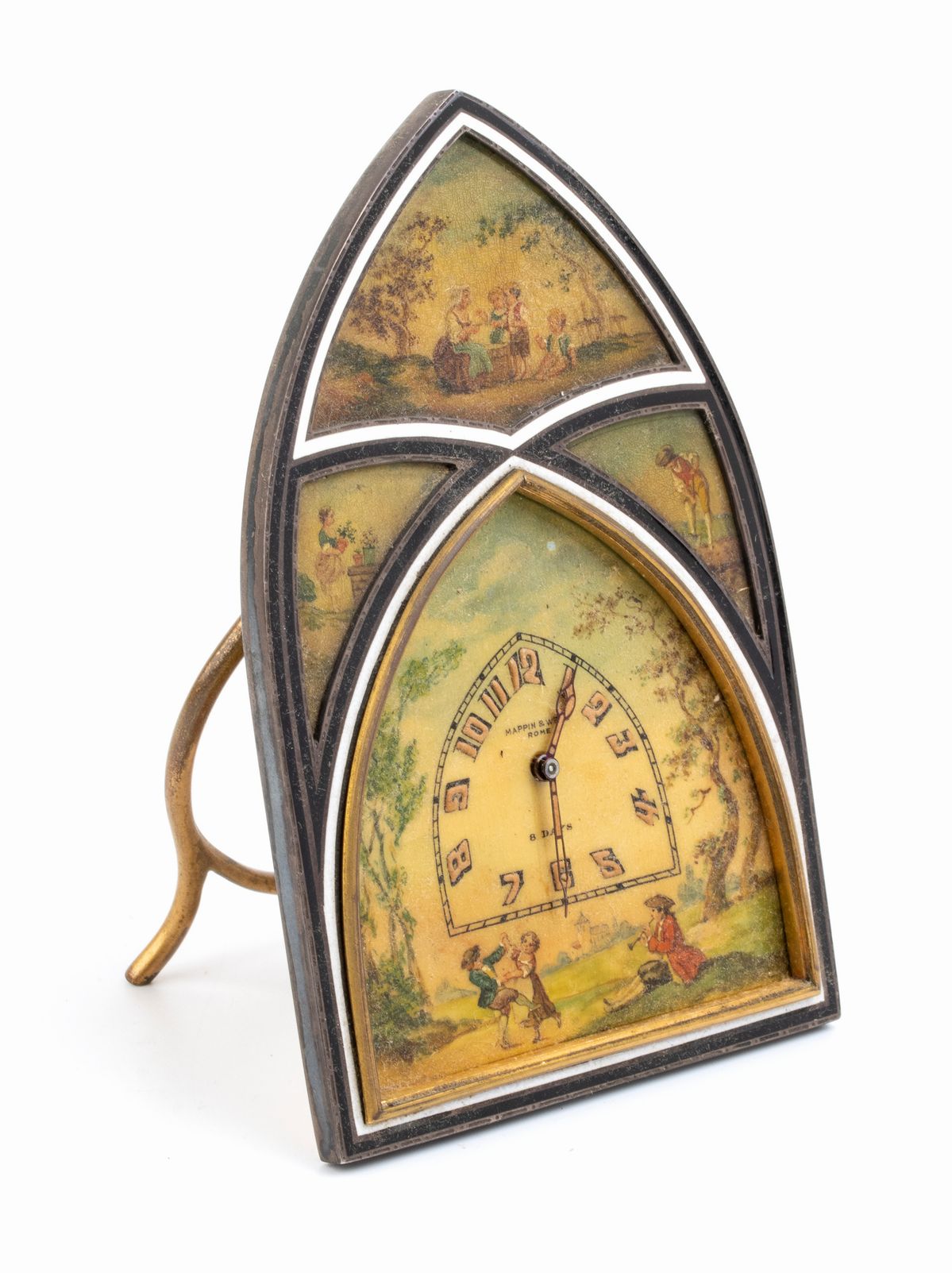 Mappin & Webb: Orologio Art Déco con Sveglia in Ottone - Anni '30