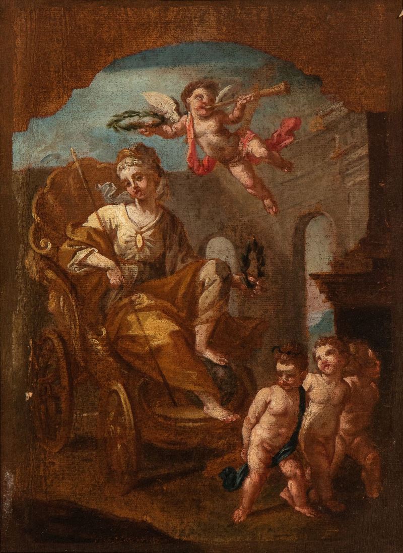 Clemente Ruta - Trionfo della Virtù Condotta da Poesia, Pittura e Musica e Incoronata dalla Fama