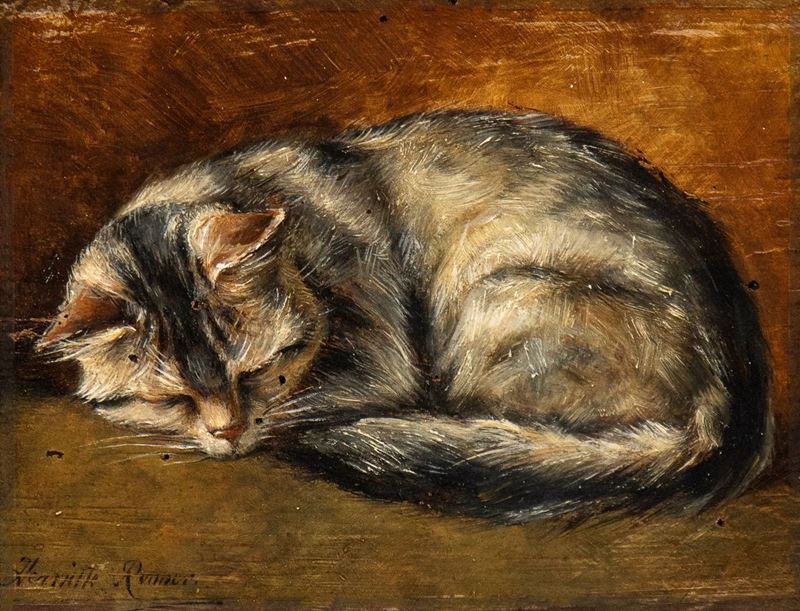 Henriëtte Ronner-knip - Gattino Addormentato