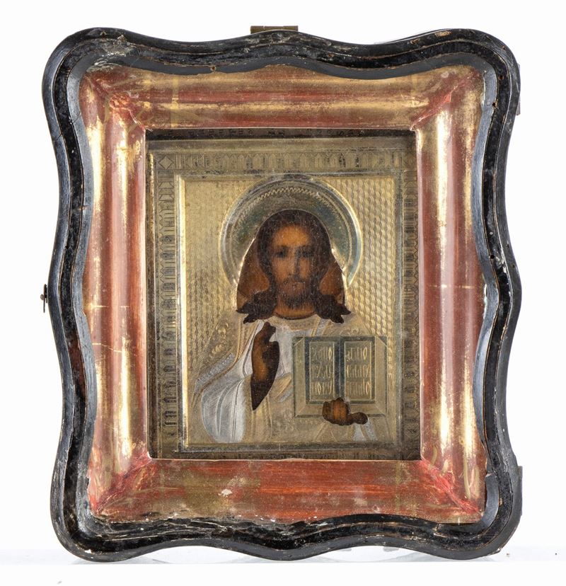 Icona Russa Raffigurante Cristo Pantocratore
