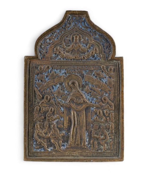Russian bronze travel icon