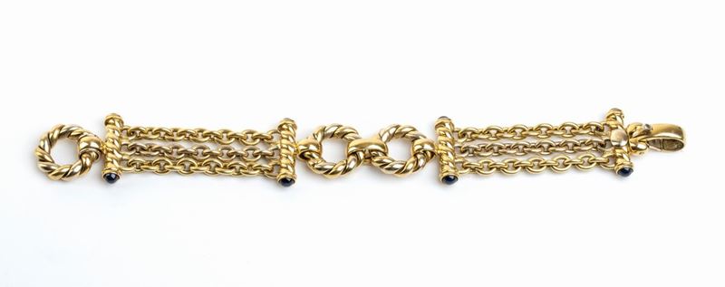 Bracciale in oro e cabochon di zaffiri