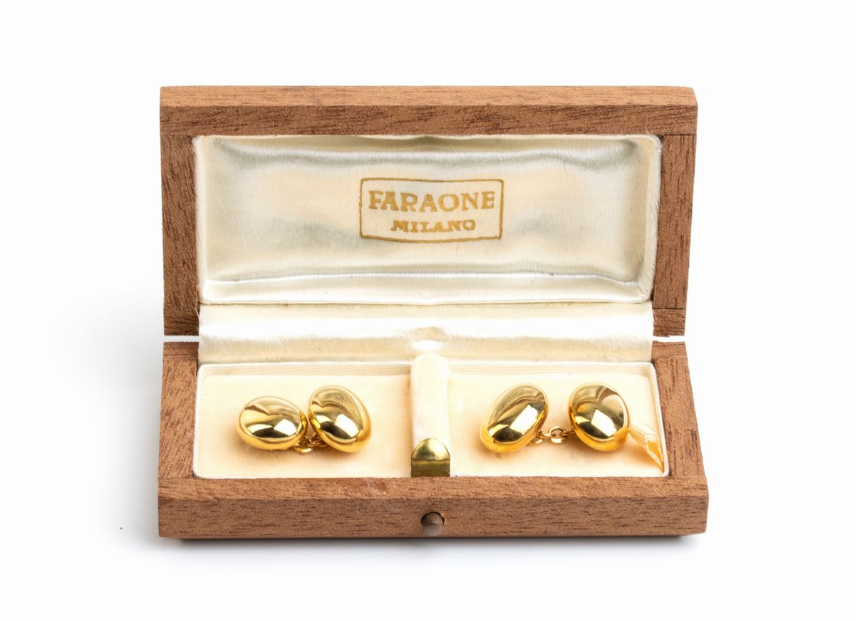 FARAONE: paio di gemelli in oro