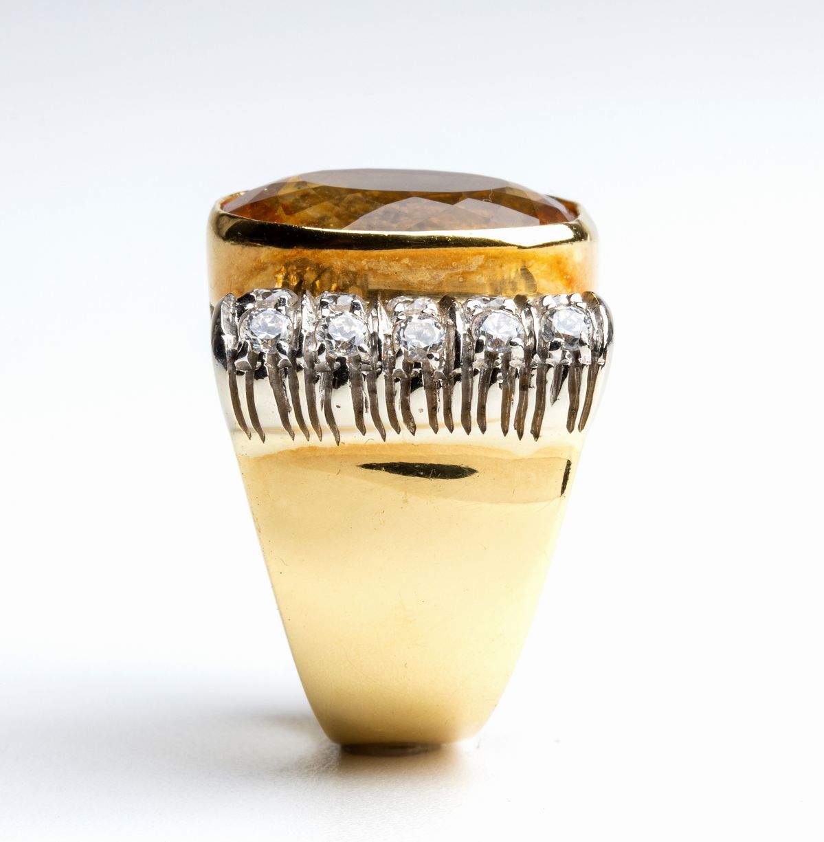 Anello in Oro con Quarzo Giallo
