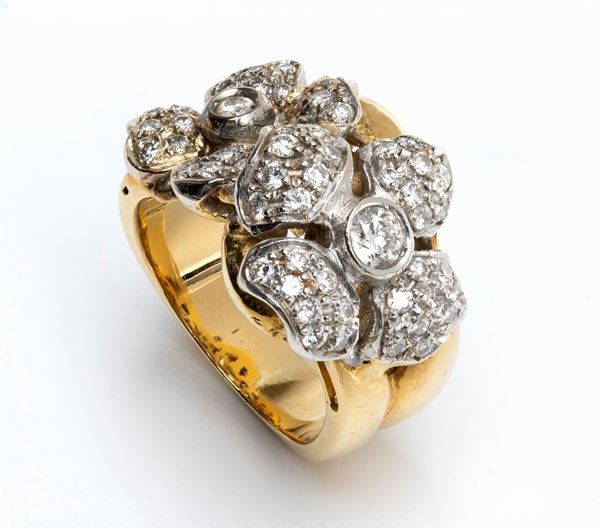 Diamond gold band ring 