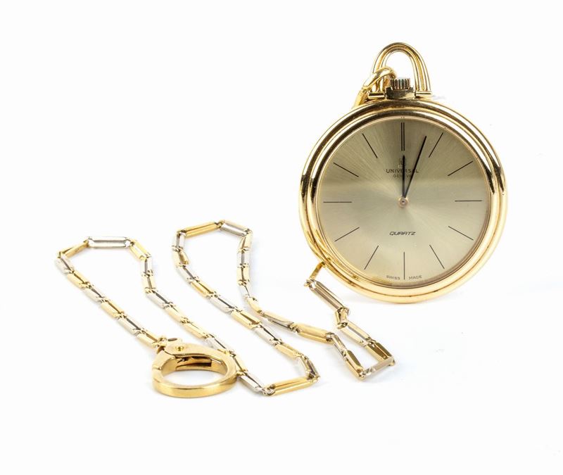 Universal: Orologio da Tasca con Catena in Oro 18k