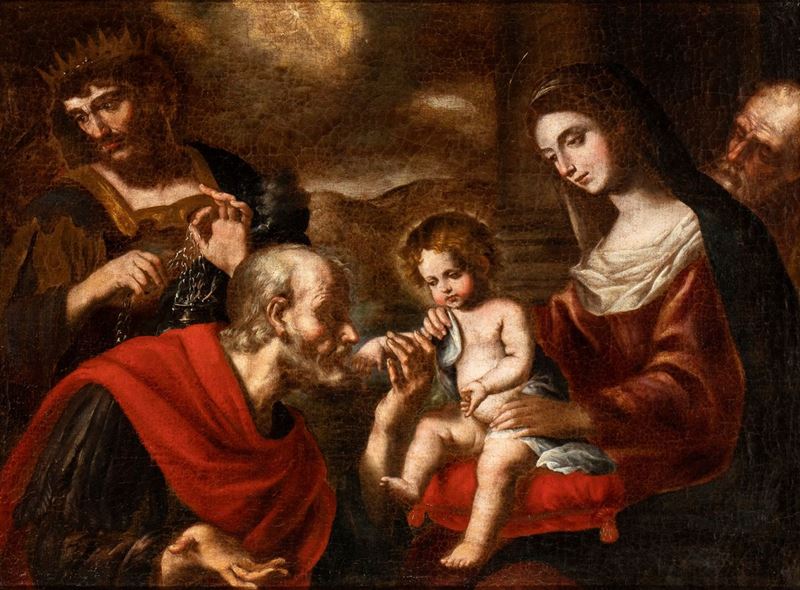 Scuola Napoletana, Prima Metà XVII Secolo - Adorazione dei Pastori