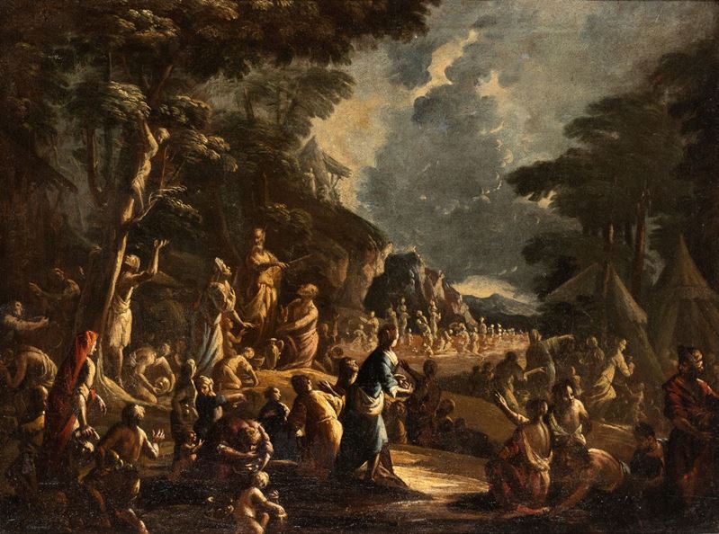 Domenico Gargiulo Micco Spadaro - Mosè Fa Scaturire L'acqua dalla Roccia