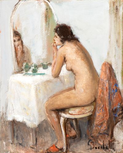 Nudo Femminile che Si Specchia