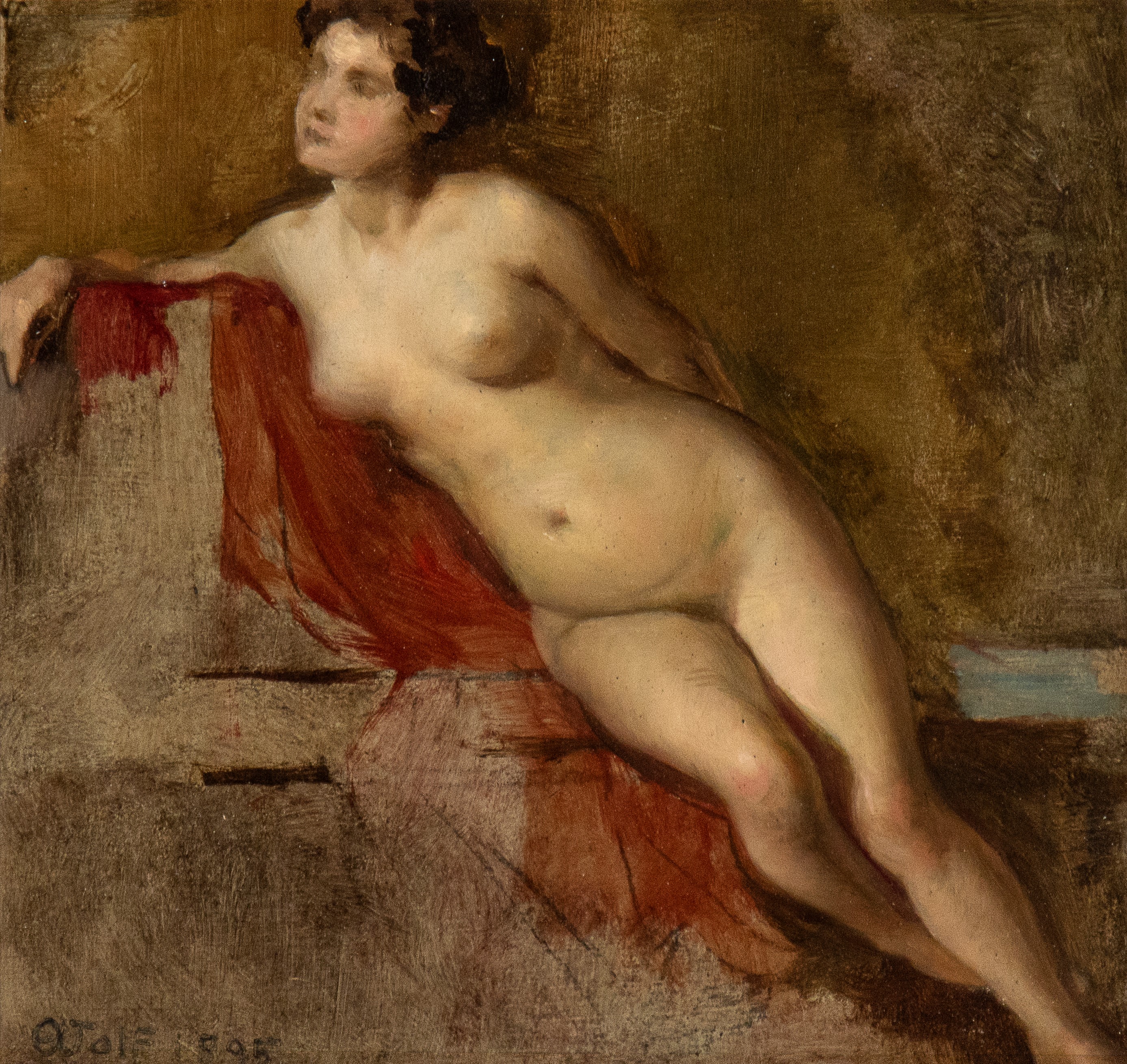 TEODORO WOLF FERRARI : Study for a nude (1895) - Oil on board - Auction  Modern and contemporary art: paintings, drawings, sculptures and ceramics  from 19th and 20th centuries - Bertolami Fine Art - Casa d'Aste