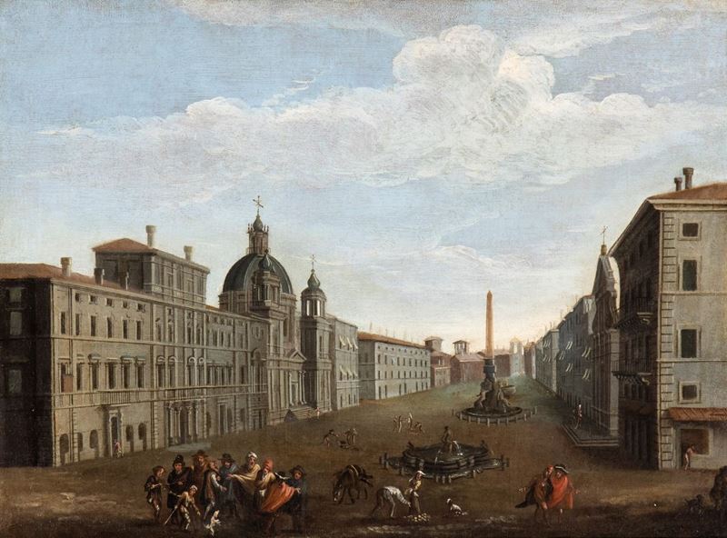 Artista Attivo a Roma, XVIII Secolo - Veduta di Piazza Navona