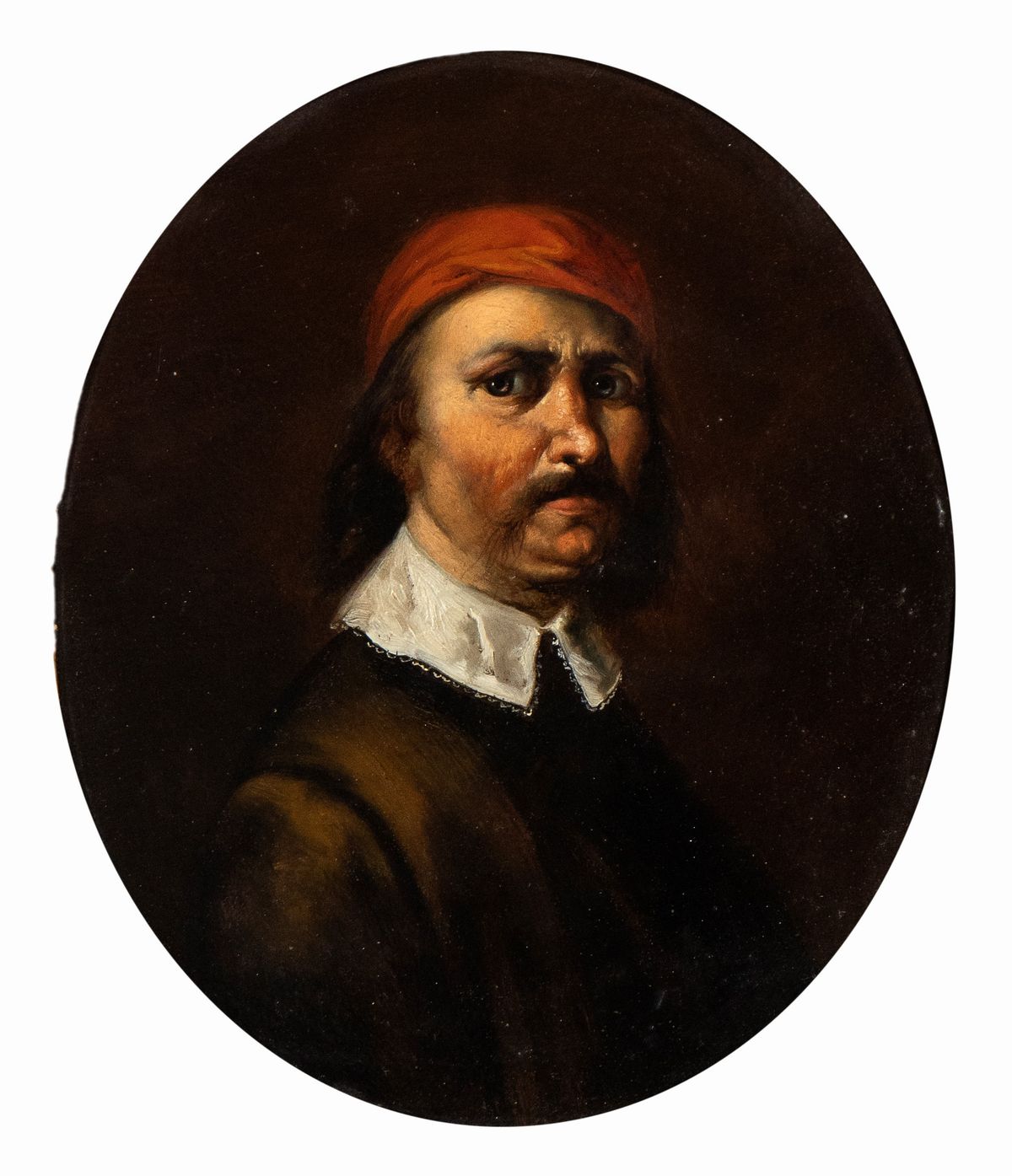 Artista Fiammingo, XVII Secolo - A) Ritratto Virile con Cappello Rosso; B) Ritratto Virile in Giu...