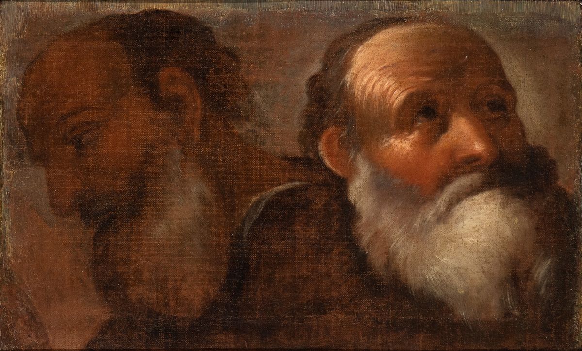 Artista Emiliano, XVIII Secolo - A) Studio per Testa di Anziano; B) Studio per Testa di Fanciulla...