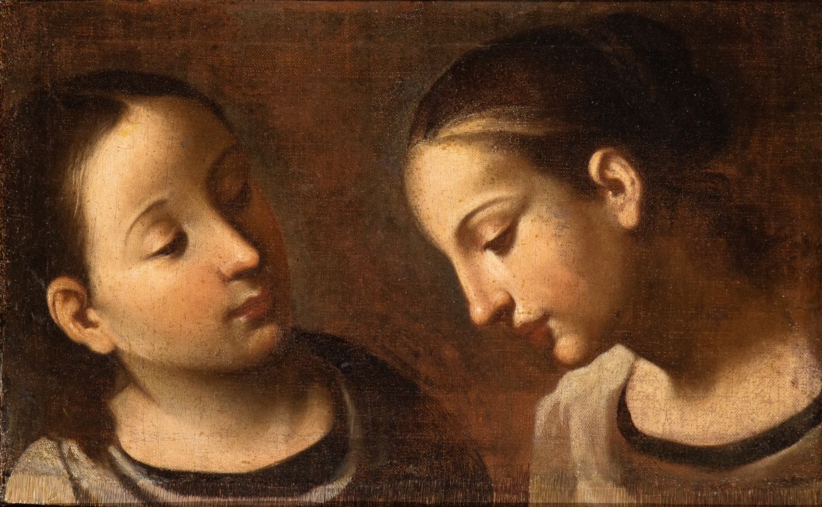 Artista Emiliano, XVIII Secolo - A) Studio per Testa di Anziano; B) Studio per Testa di Fanciulla...