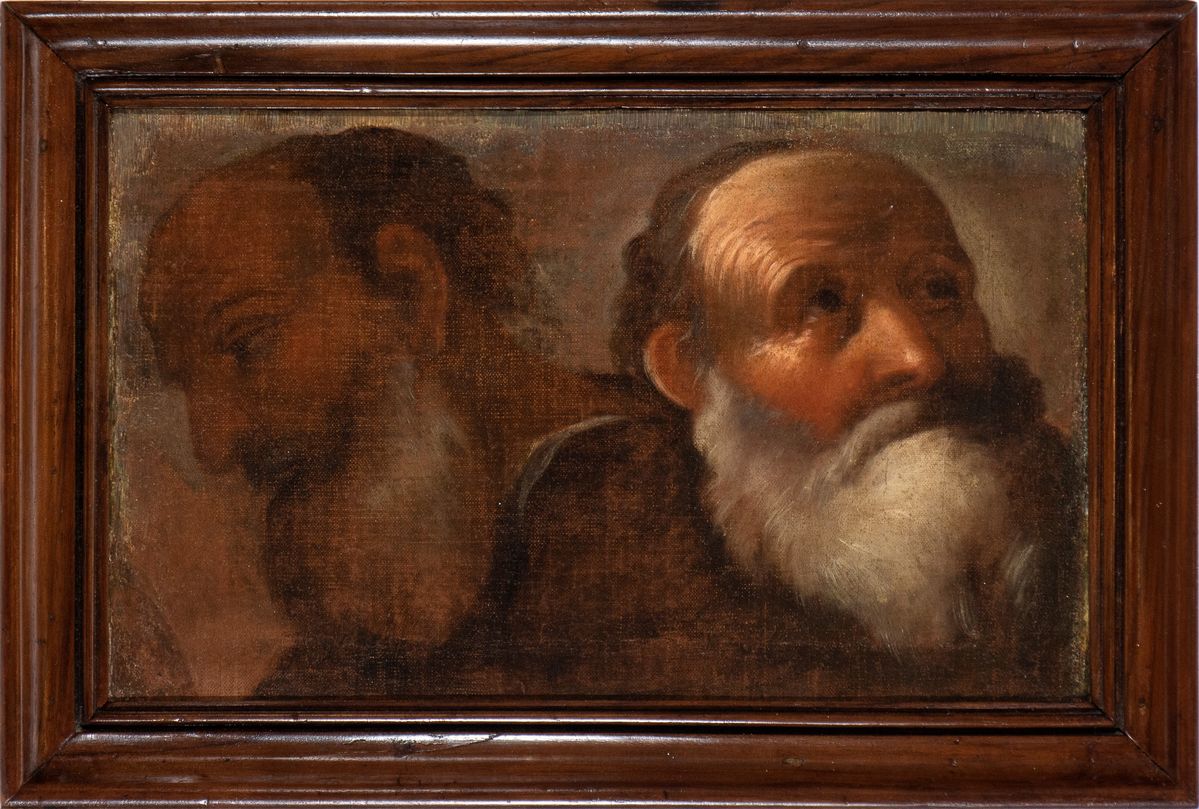 Artista Emiliano, XVIII Secolo - A) Studio per Testa di Anziano; B) Studio per Testa di Fanciulla...