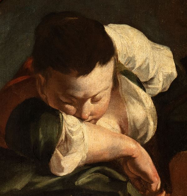 Giovanni Battista Piazzetta : a) Sleeping peasant girl with fruit