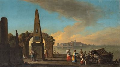 Capriccio Costiero con Ruderi, Figure e L'isola di San Giorgio sullo Sfondo
