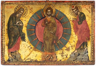 Icona Greca Raffigurante la Trasfigurazione di Cristo