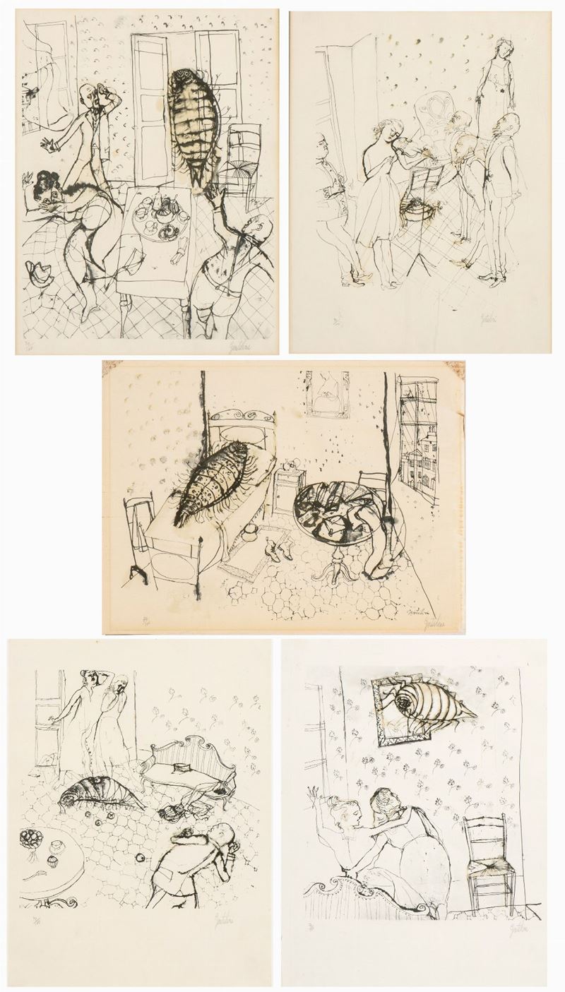 Franco Gentilini - La Metamorfosi - Lotto Composto da 5 Litografie