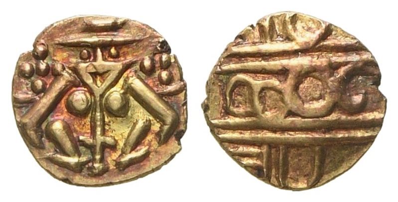 India. Independent States. Mysore. Kanthirava Narasa, 1638-62. Fanam. Au (0,34 G; 6,4 MM)