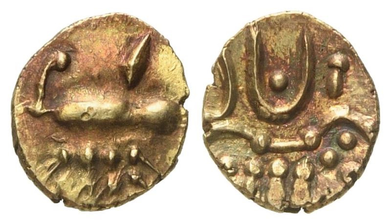 India. Independent States. Veera Raya, Coorg XVII Sec. Au (0,30 G; 6,2 MM)