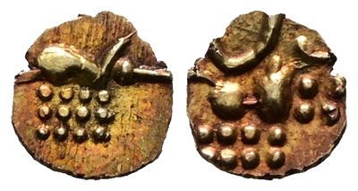 India. Indipendent States. Cochin. Fanam XVII Sec. Au. 0,17gr.