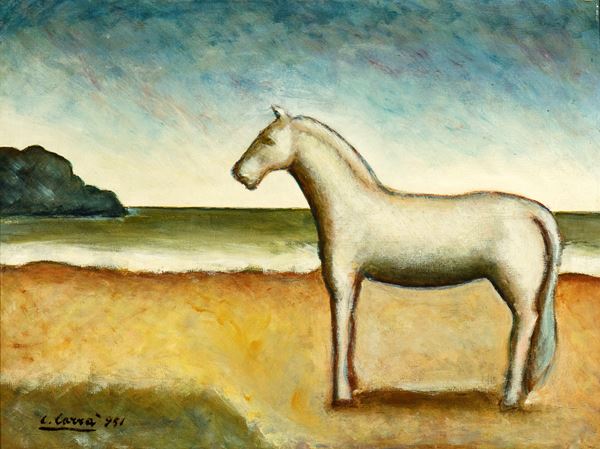 CARLO CARR&#192; - Horse at the seaside