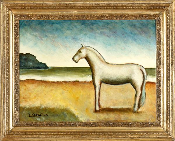 CARLO CARR Horse at the seaside 1951 Oil on canvas