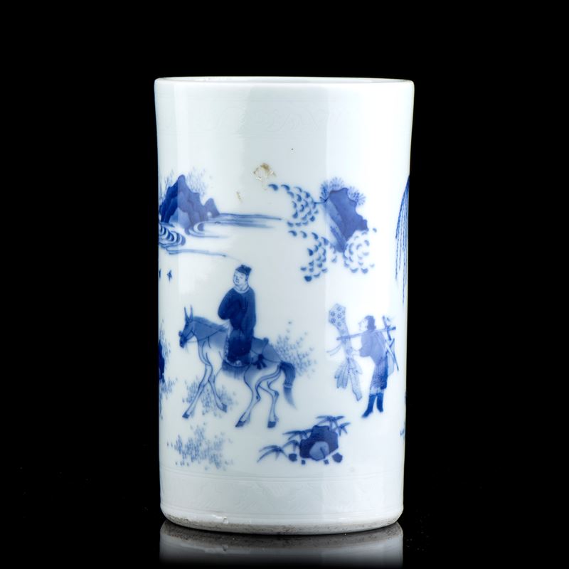 Portapennelli Bitong in Porcellana 'bianco e Blu'