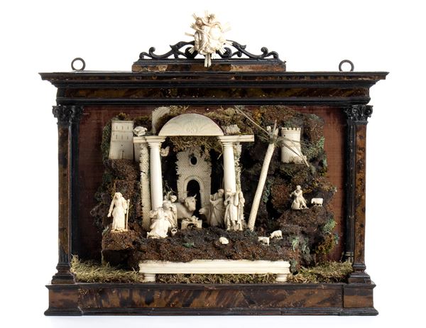 Andrea Tipa - Presepe italiano in avorio, osso e tartaruga