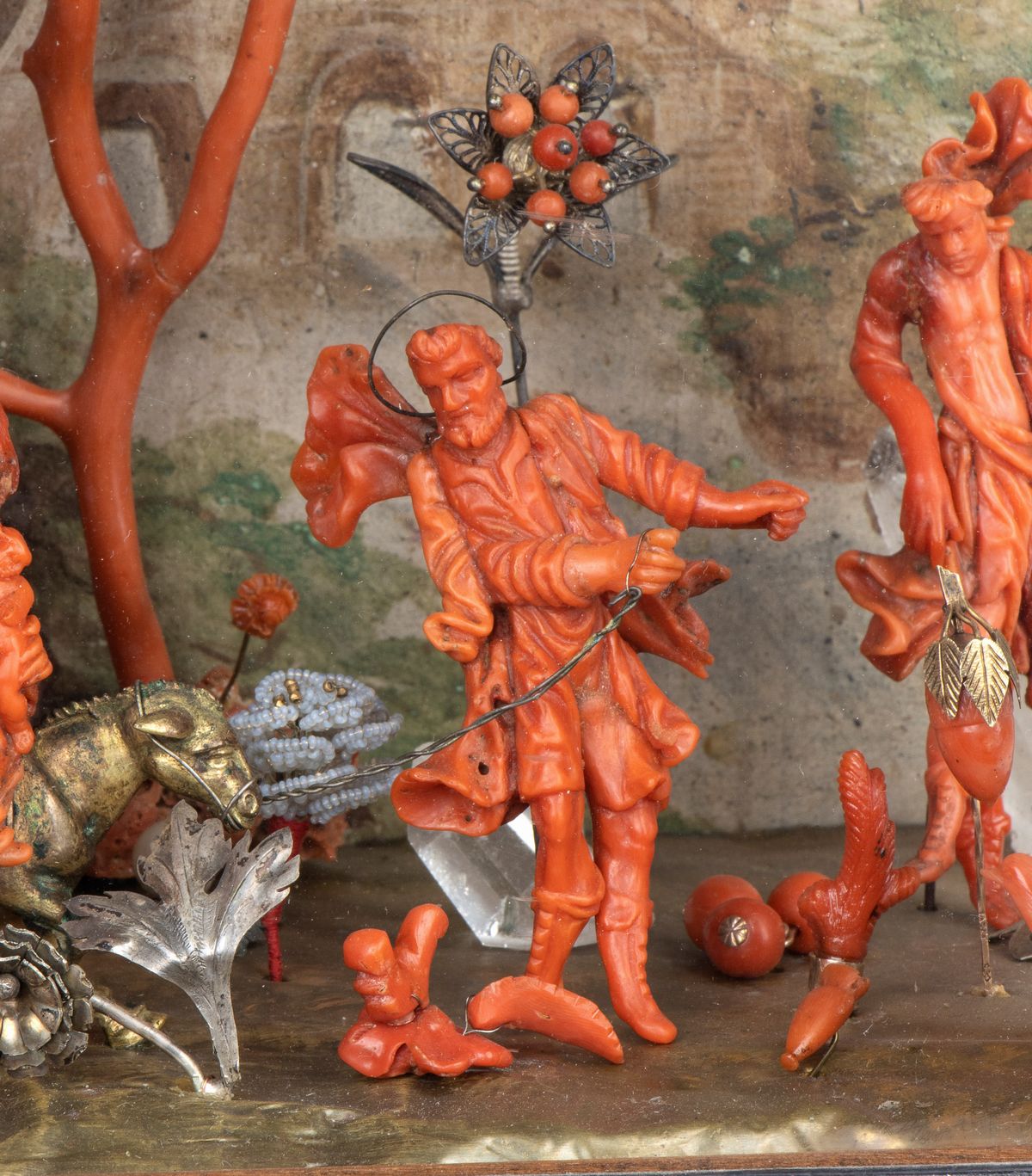 Presepe Italiano in Corallo, Argento e Tartaruga